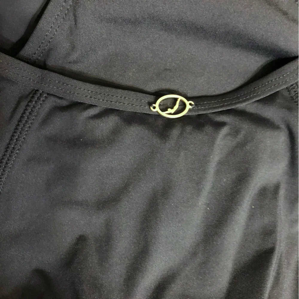 JANTZEN Black Cap Sleeve Sporty Zip Front Paddle-suit